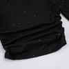 Women's Off-Shoulder Rhinestone Waist-Cinching Long-Sleeve Top