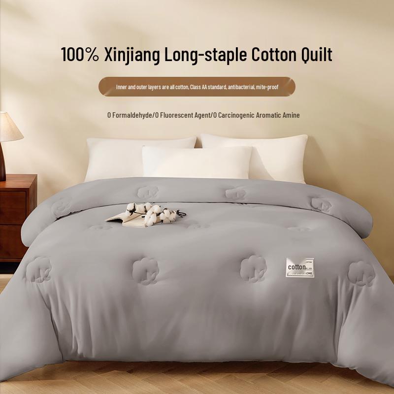 Winter & Summer Quilt: Xinjiang Long-staple Cotton, Thick, Pure Cotton Wadding, All-Season Use