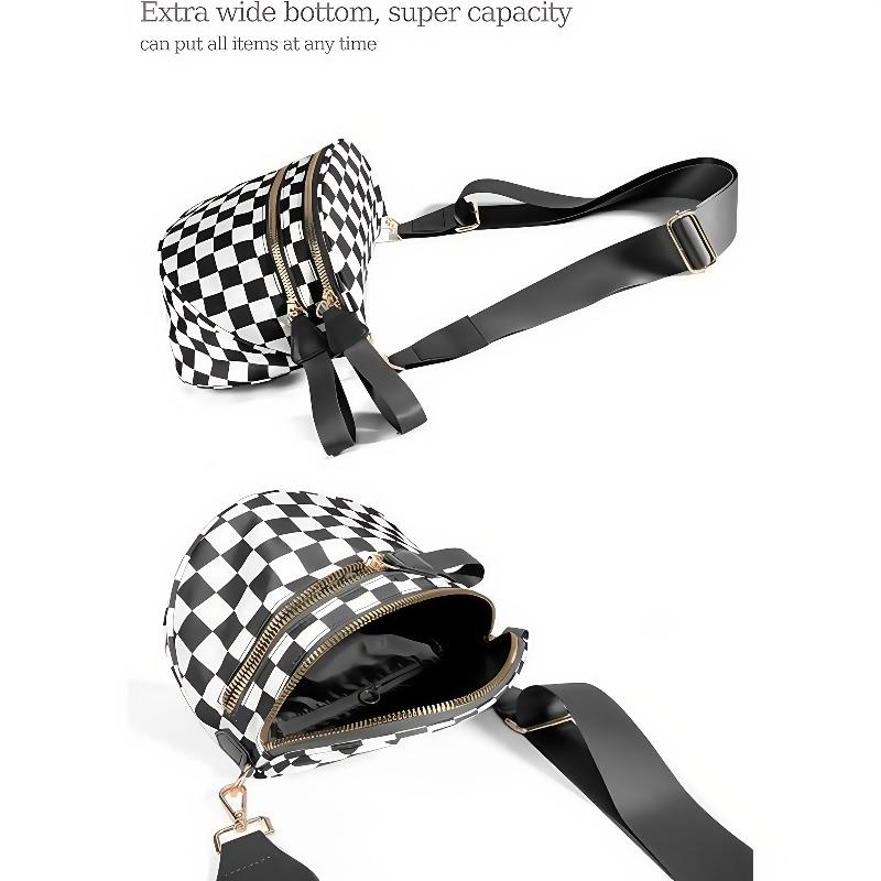 Large Capacity Chic Crossbody Bag with Adjustable Strap, Multiple Pockets, and Zip Closure Bag for Women, Perfect for Shopping and Parties