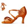 Women Latin Dance Shoes Satin/Leather Sandal Ladies Ballroom Party Dancing Shoes Soft Sole