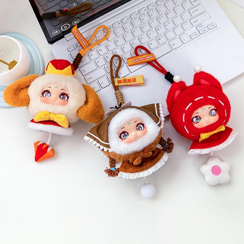 Cute Red Riding Hood Girl Vinyl Face Plush Toy Fairy Tales Animal Pendant Gift