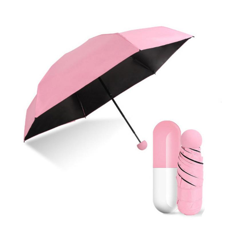 Folding Capsule Small Umbrella Pill Package Portable Travel Sunny Day Rainy