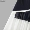 ZANZEA Women Summer Casual Splice Elegant Midi Skirts