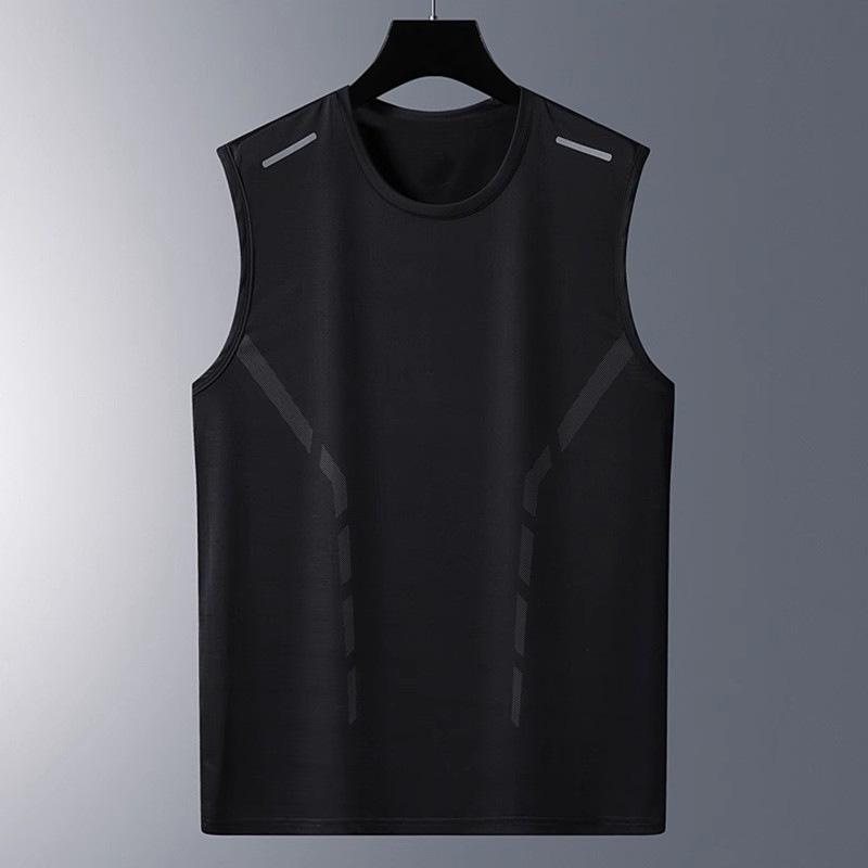 Men's Quick-Dry Ice Silk Tank Top - Loose, Thin, Sleeveless Racerback T-Shirt for Summer.