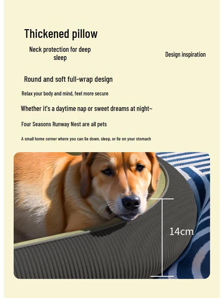Four Seasons Pet Nest: Removable, Washable Dog & Cat Bed with Cushion, Ideal for Winter Warmth
