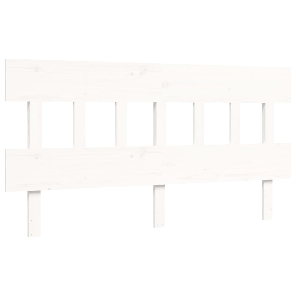 Vidaxl Bed Frame Without Mattress, White, 160X200 Cm, Solid Pine Wood