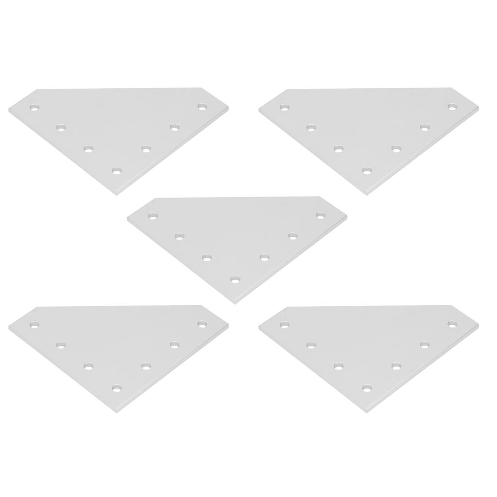 5Pcs Jointing Strengthen Plate Silver White Oxidation 7 Hole Aluminum Alloy Strong Joint Bracket Plate 4040L