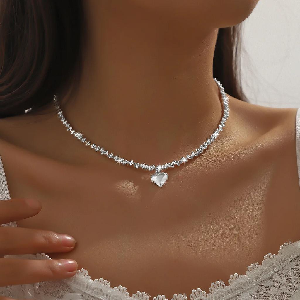 Classic Simple Shiny Double Layer Pendant Cross Pendant Necklace for Women Charm Pearl Collarbone Chain Jewelry Accessory Gift