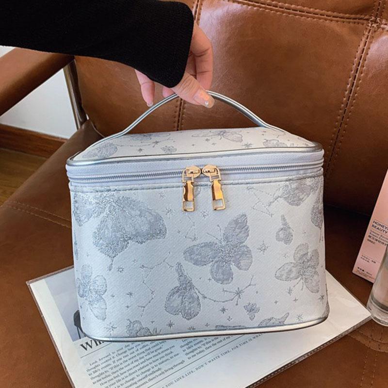 Fashion Women Makeup Bag Portable Cute Ladies Cosmetic Toiletry Storage Pouch Handbag New Cotton Quilted Zipper Bag