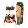 European & American One-Shoulder Split Swimsuit with Chiffon Skirt Set