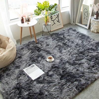 Gray Carpets For Living Room Plush Rug Bedroom Floor Fluffy Mats Anti -Slip Home Decor Rugs Soft Velvet Carpet Kids Room Blanket