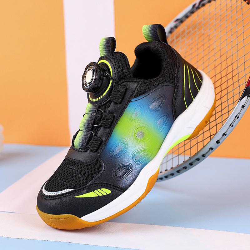 2025 Kids' Badminton Shoes for Boys & Girls – Competition Ready, Rotating Buckle, Double Mesh, Breathable Design