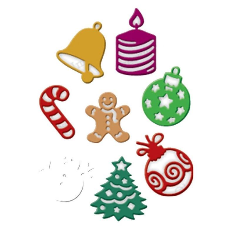 New Year Metal Cutting Dies Bell Cutting Die Snowman Cutting  Mold Christmas Tree Embossing  Crafts