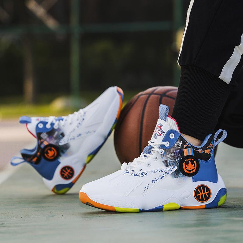 Men's shoes autumn new basketball shoes teen platform dad shoes men's high-top leather sneakers