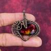 Faceted Ammolite Pendant Copper Wire Wrapped Pendant Handmade Gemstone Pendant