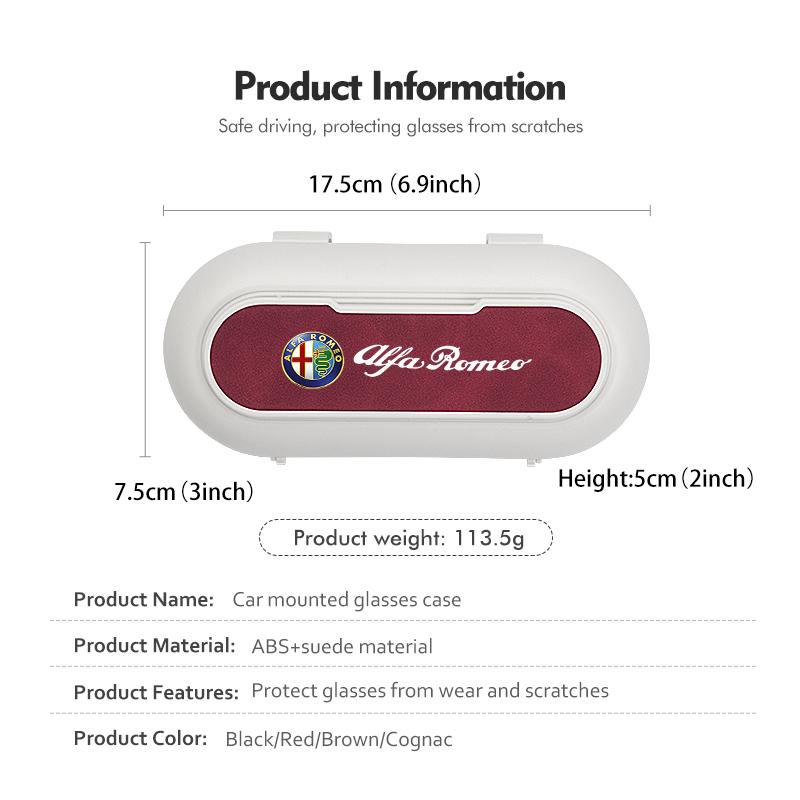 Car Glasses Case Storage Box Auto Accessories Sun Visor Holder For Alfa Romeo 159 Giulietta Giulia 147 Mito 156 159 166 GT
