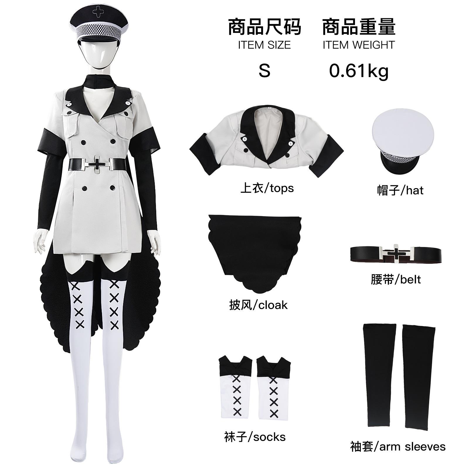 Costume Perruque Cosplay Esdeath Anime Esdese Homme Femme Fête de Noël Halloween Costume L&Esdeath white