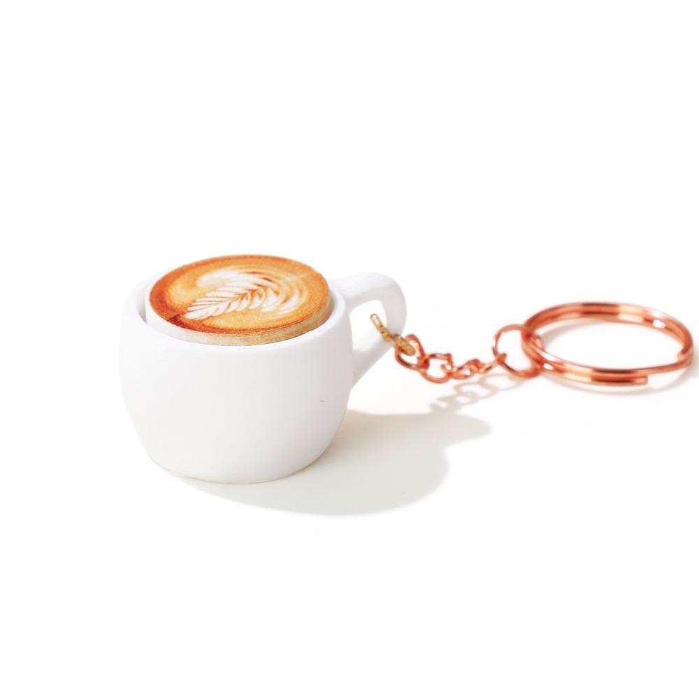 Smooth Solid Plastic Coffee Cup Keychain Portable Design Anti-stress Toy Spare Time Fun