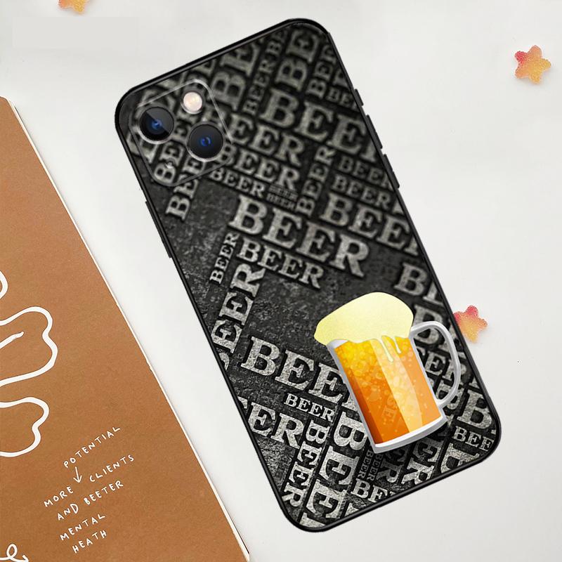 Beer Cup Case For Apple iPhone 16 15 14 12 11 13 Pro Max Mini XR 15 16 Plus 16e Protective Cover