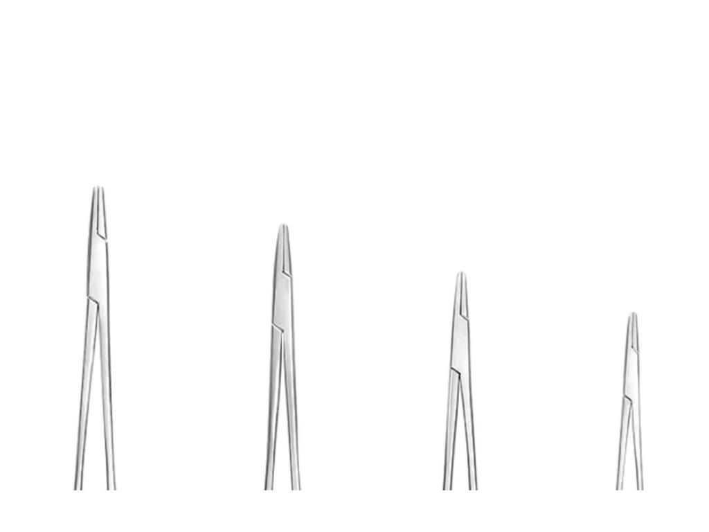 Stainless Steel Veterinary Suture Needle Holder Forceps, Fine & Coarse Teeth, 12.5-18CM