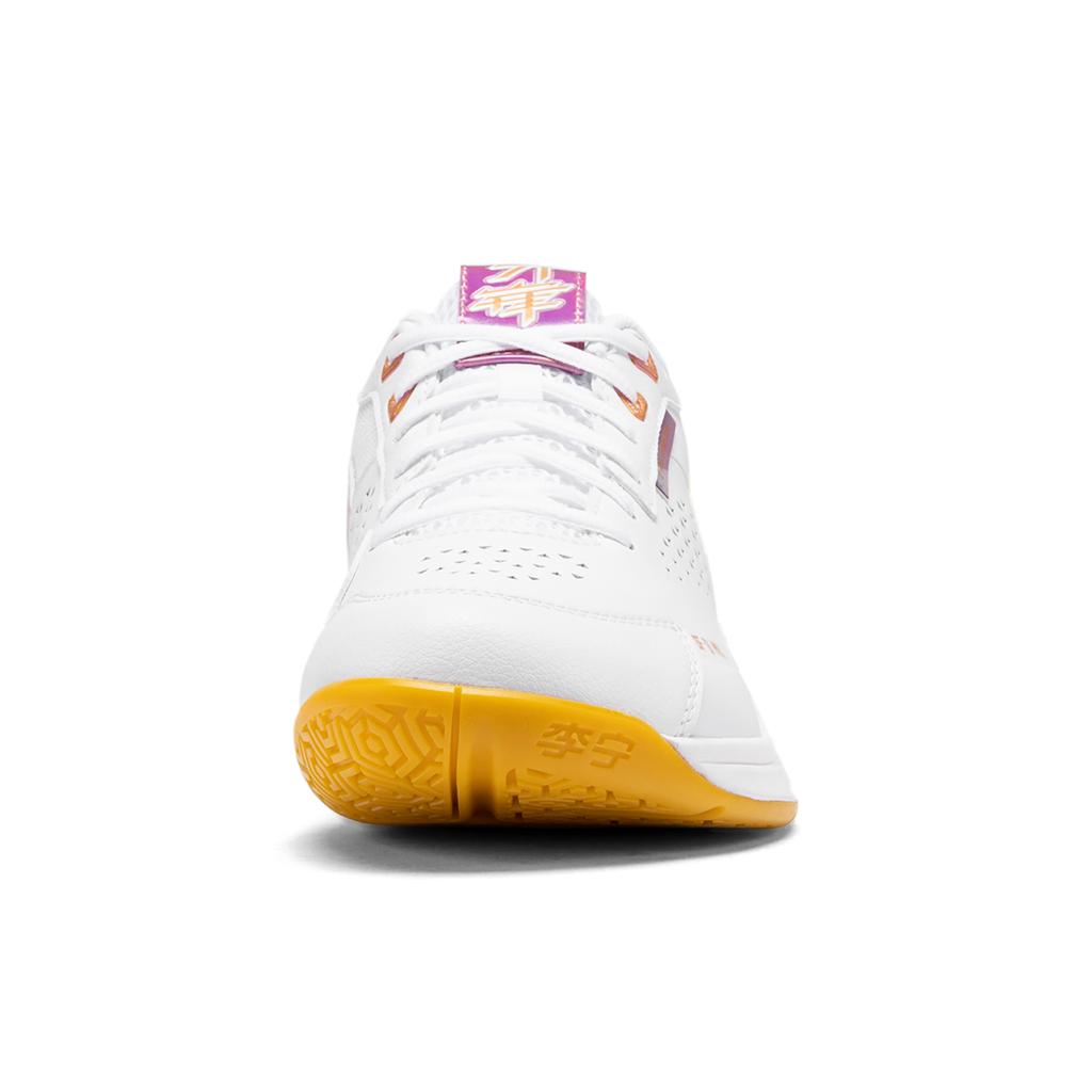 Li Ning Blade Max Rubber Comfortable Versatile Shock Absorbing Wear Resistant Low Top Badminton Shoes Unisex Sneaker White Orange AYAU003-1