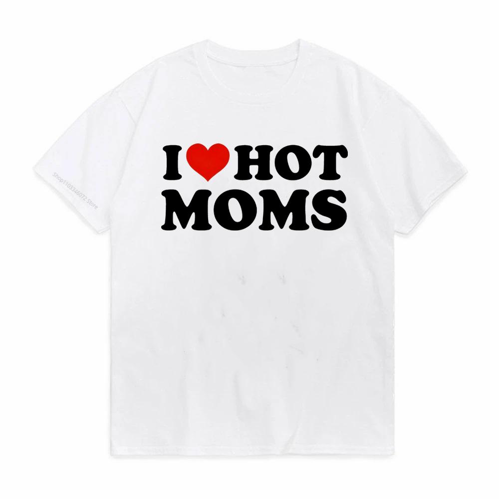 Я Люблю MILFS Я Люблю Горячих Мам Футболки с Принтом Букв Летние Мужские Женские С Коротким Рукавом Повседневная Футболка Харадзюку Модные Футболки S