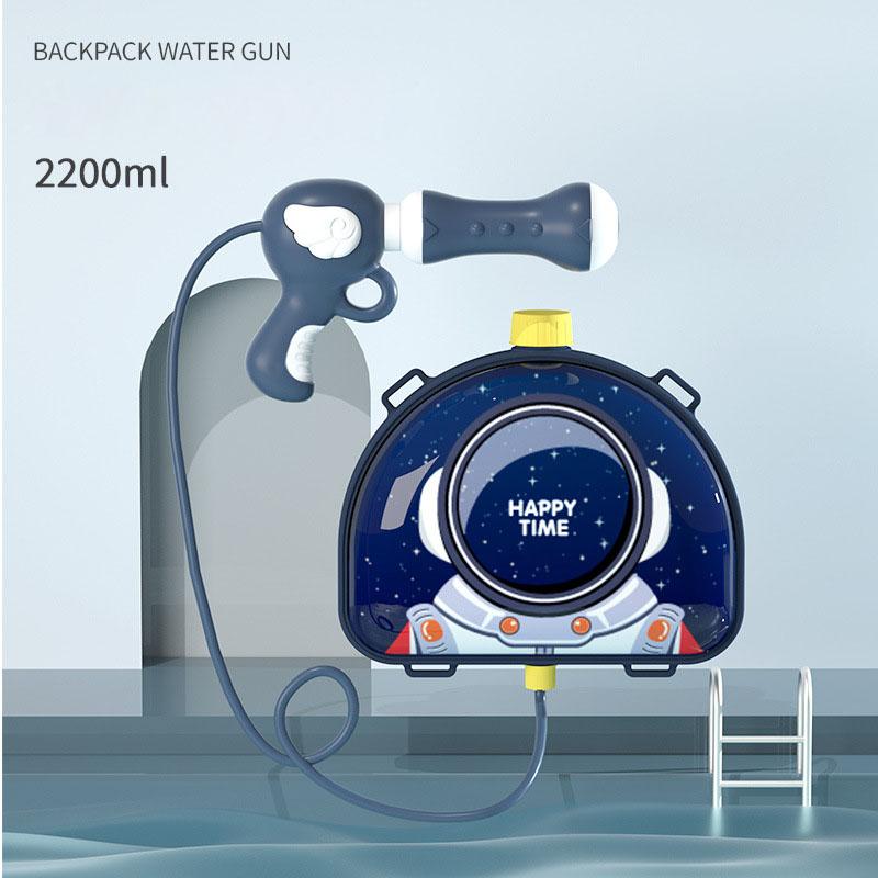 Summer Backpack Water Gun Children Outdoor Game Swimming Pool Beach High Capacity Water Shooter Toy Cartoon Animal Pull-out