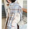 Women Fashion Plaid Scarf Winter Sweet Warm Imitation Cashmere Shawl Neck Warmer For Birthday Gifts