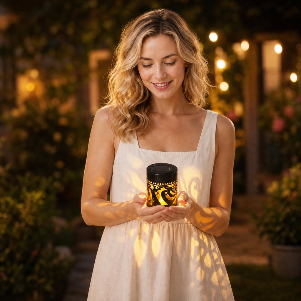 Solar Lantern Outdoor Garden Light Butterfly Pattern Solar Wall Hanging Lamp Metal Frame Decorative Solar Powered Patio Lighting