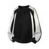 2025 Mens Loose Fit Crewneck Sweatshirt Colorblock Cotton Blend Long Sleeve Top