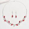 Diamond Leaf Fringed Necklace Light Luxury Court Style Collarbone Chain Retro High-End Jewelry Set Female
