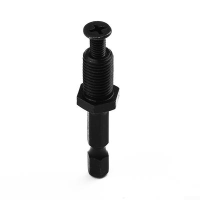 Adapter Drill Chuck Adapter 1/4\" Hex Shank 3/8\"-24UNF Black