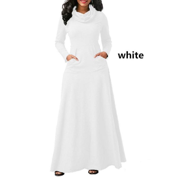 Women Plus Size Casual Long Dress Cotton Pullover Autumn Winter