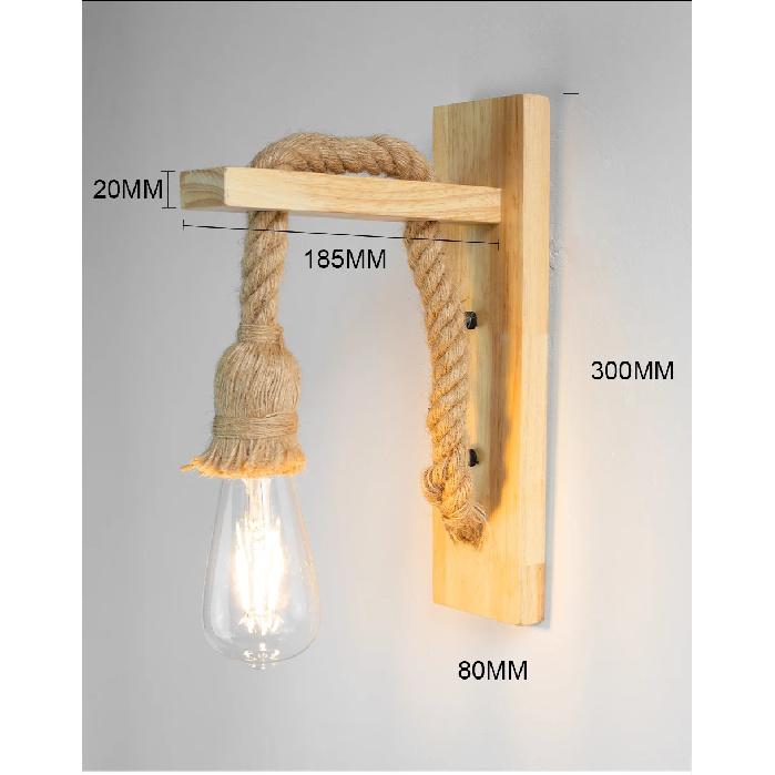 Retro Træ Væglampe E27 Vintage Væglampe Armatur Indendørs Hjemmeindretning Spisestue Natbordlampe Soveværelsesbelysning