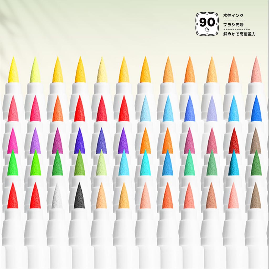 Arrtx 90 Colors Paint Acrylic Paint Pens for Artists and and Drawing Extra Brush Tips for Rock and DIY Art Supplies Markers, Adults, Coloring, -