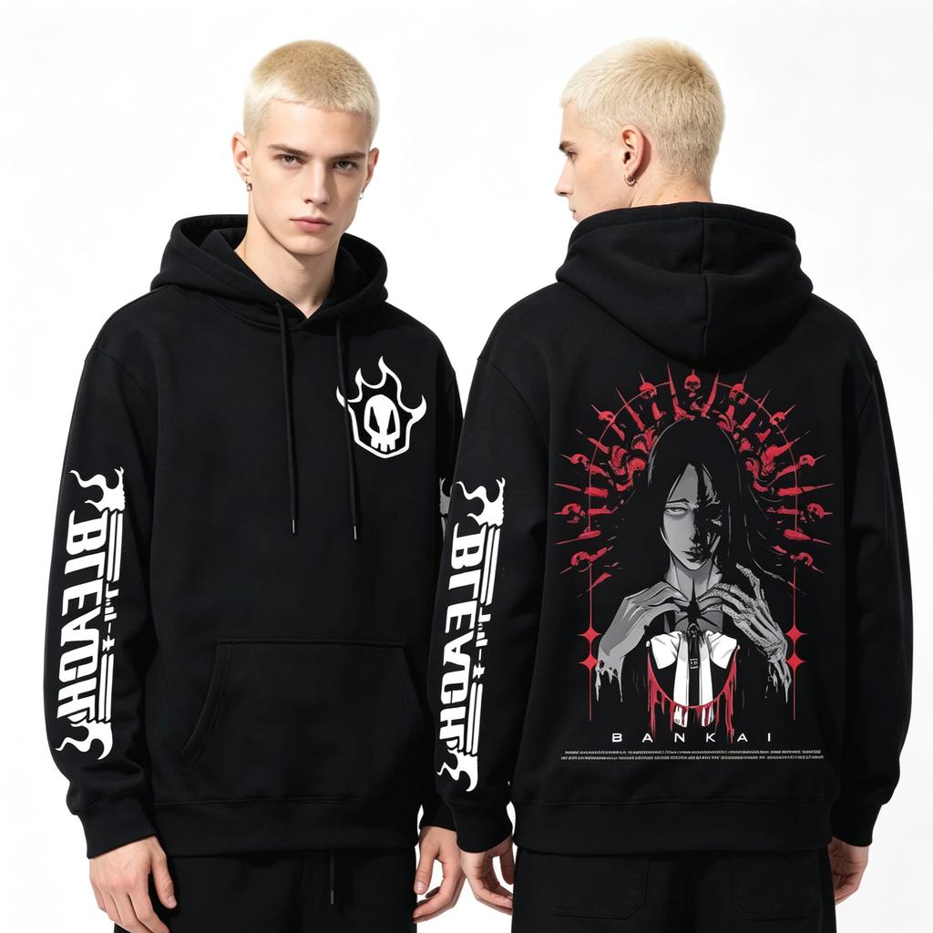 Giappone Anime Bleach Unohana Retsu Felpa con Cappuccio Uomo Donna Manica Lunga Pullover Larga Hip Hop Calda Quotidiana Streetwear Felpa Top