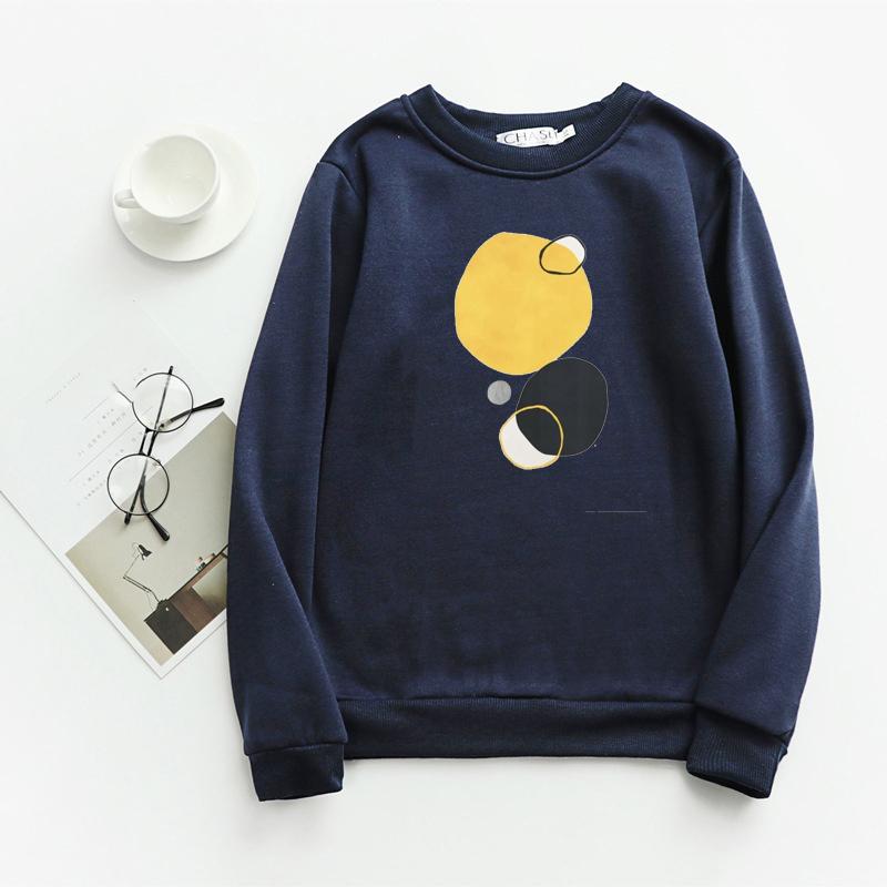 TWINFLAMES New Hoodie Women Oversized Wool Sweatshirt Casual Long Sleeve Top Printed O Collar Loose Casual Long Sleeve Jumper Top