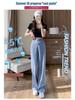 Women's Summer Tencel Wide-Leg Jeans - Lightweight, Elastic Waist, Ice Silk Drape, Loose Fit.