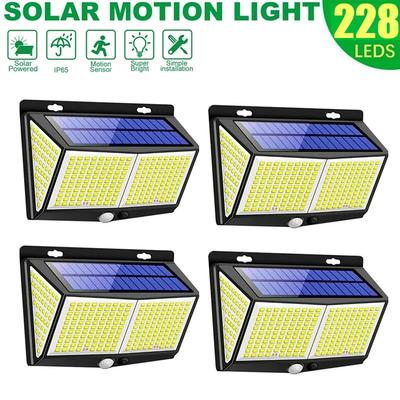Päikesepatareiga sensorvalgustid PIR liikumisanduriga lamp 288 LED-i välistingimustes IP65 veekindel veranda, aia, terrassi, hoovi, garaaži, kõnnitee jaoks 3 režiimiga