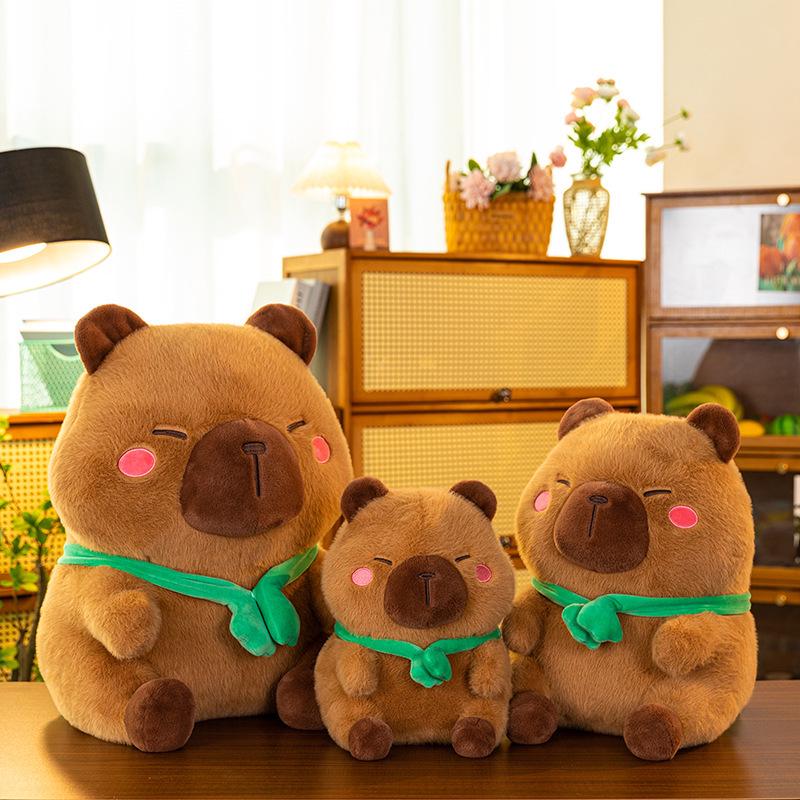Cartoon Cute Capybara Frog Plush Toy Doll - Ugly Cute Plush Figure Gift 27cm [0.34kg] коричневый
