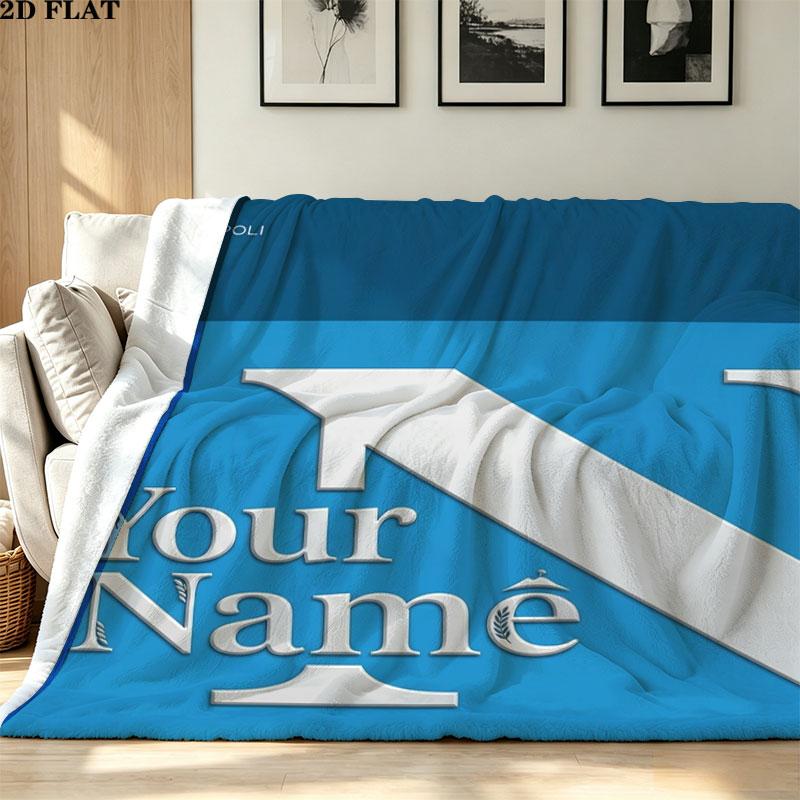 1 Stück SSC Neapel Individuelles Namensmuster Gemustert Flanelldecke Geeignet für Alle Jahreszeiten für Heimdekoration Wärme und Komfort Geschenke Feiertagsgeschenk