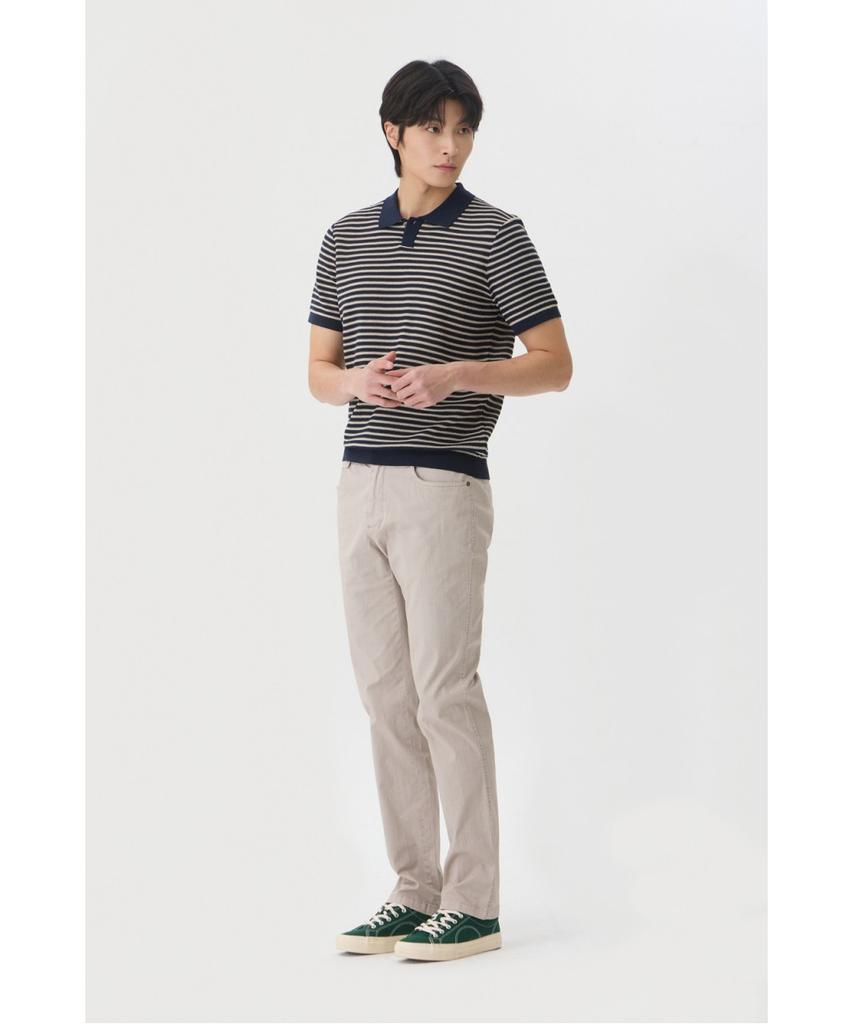 BRENTWOOD [Liberty] Washable Striped Polo Neck Sweater Brwam26512Nyx