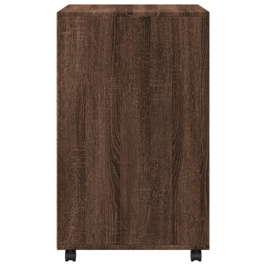 Rolling Cabinet Brown Oak Look 60x48x81 cm Engineered Wood