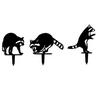 Cute Raccoon Metal Garden Stake Black Raccoon Silhouette Decorative Yard Art for Garden Lawn Pathway Decor Gift for Nature Wildlife Lovers