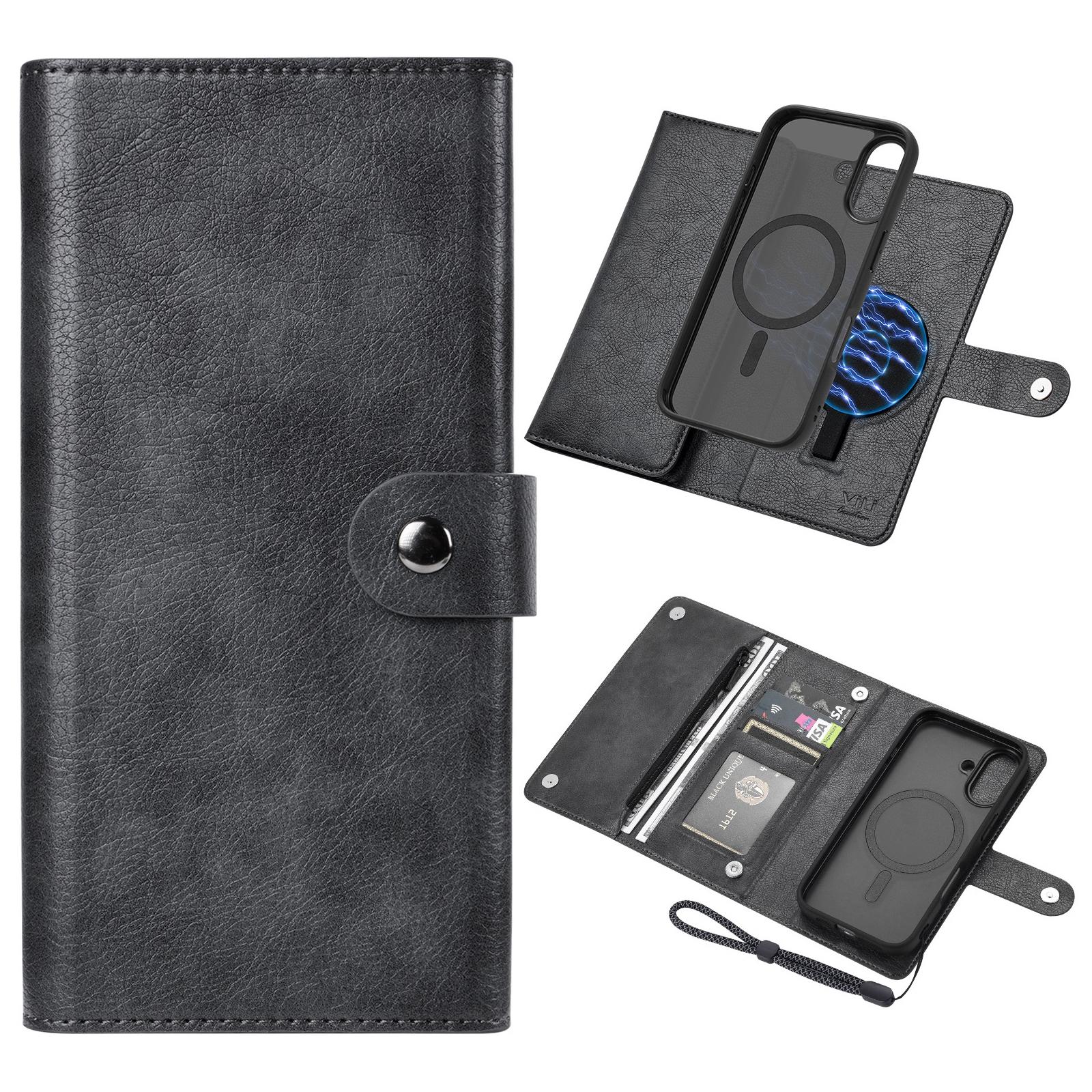 

VILI GVB Series for iPhone 16 Magnetic Case Wallet Detachable PU Leather Phone Cover