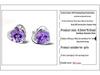 Purple Heart Diamond Stud Earrings – 925 Silver Needle, Fashion Sweet Style for Females and Students
