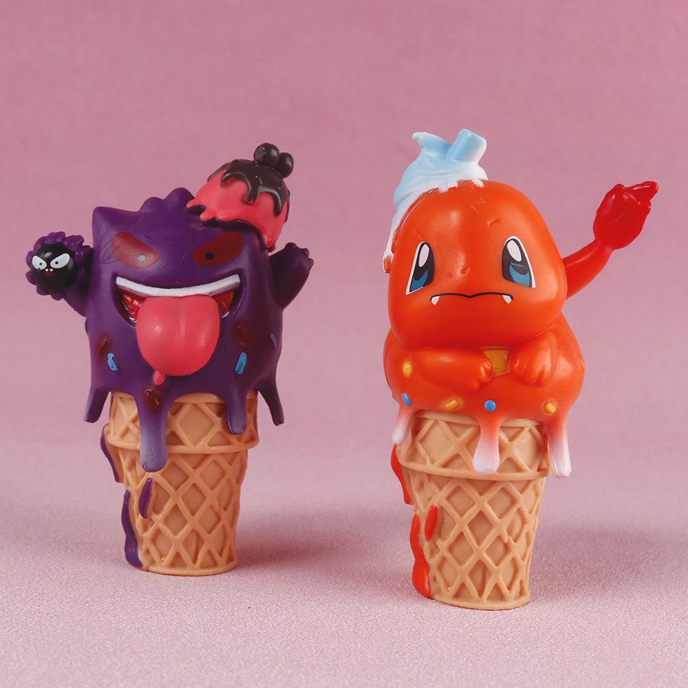 PokéMon Pocket Monster Ice Cream Anime Figurine Bulbasaur Snorlax Pokemon Collection Model Doll Desktop Decoration Toy Kids Gift