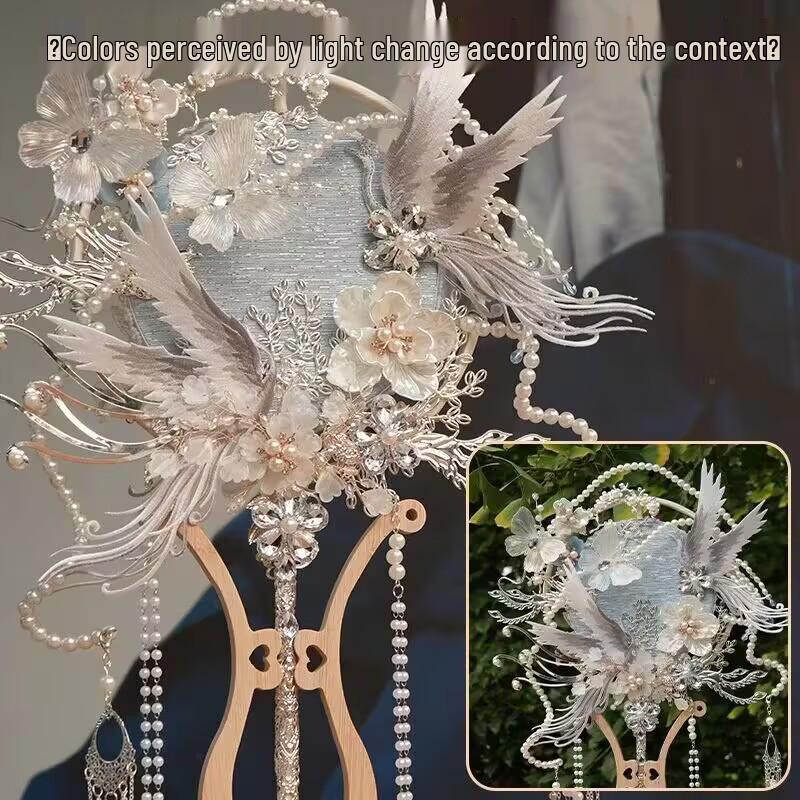 DIY Xiuhe Bridal Round Fan Kit: Flowing Light Ancient Style Wedding Accessory