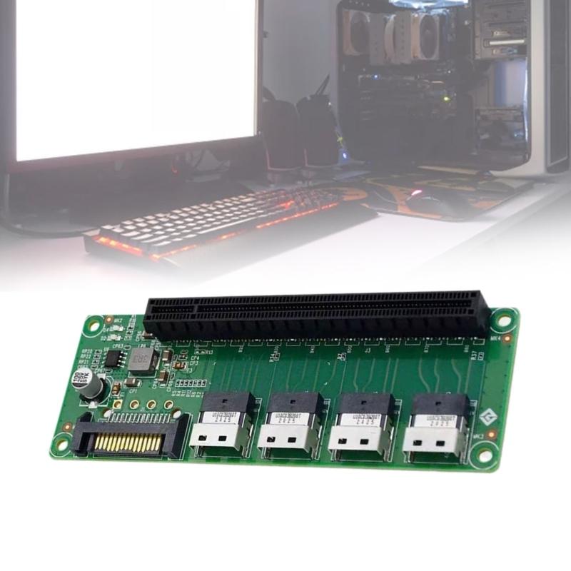 PCIe X16 Slot Adapters Converters Board 4 Port SlimSAS-8654 To PCIe X16 Slot Expansion Card Connectors for Server