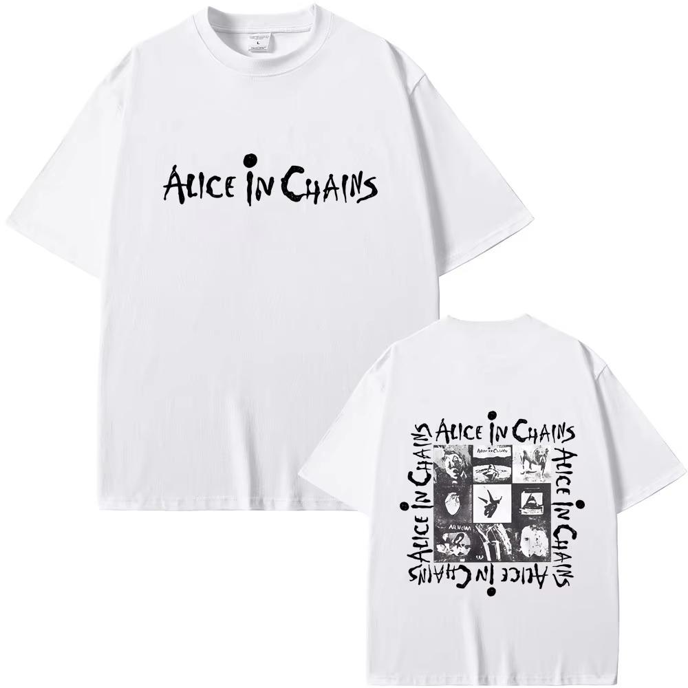 Rock Band Alice In Chains Album Graphic T Shirt Men Women Casual Oversized Crewneck T-shirt Male Fashion Hip Hop Punk Streetwear